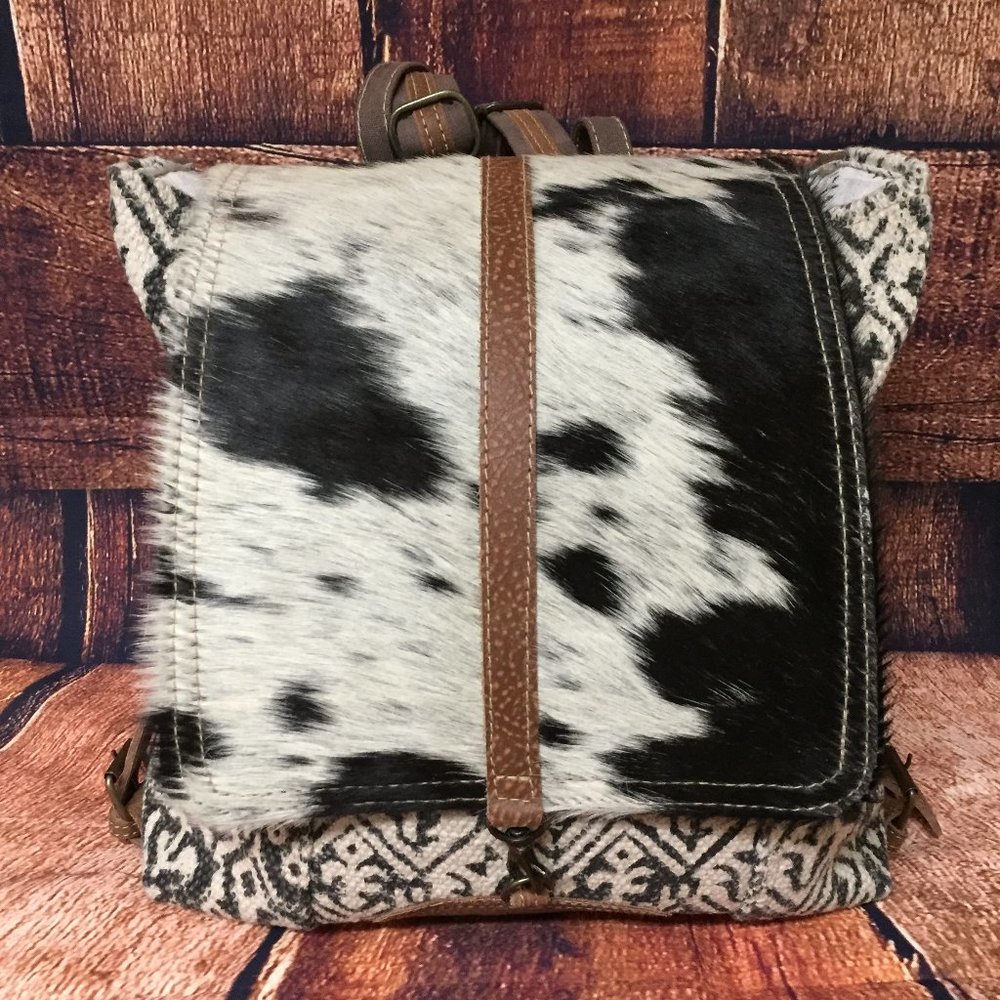 NEW Myra Bag Cow Hide Leather Canvas Back Pack